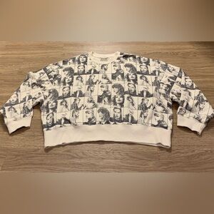 Taylor Swift The Eras Tour Oversized Long Sleeve Crew-Neck Sweatshirt Size M